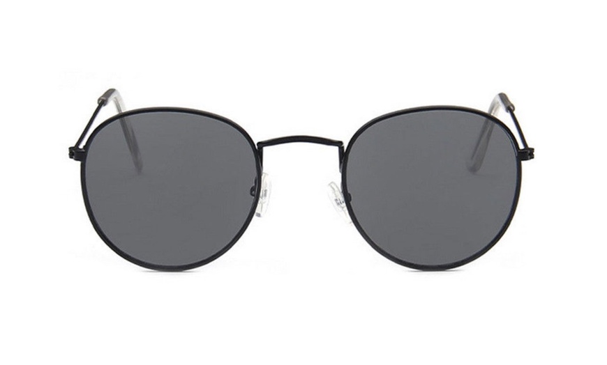 Image 2: Round-Mirrored Sunglasses