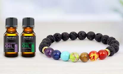 Lava Stone Diffuser Bracelet with Optional Essential Oils 