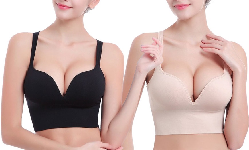 Image 1: Longline Push-Up Bra