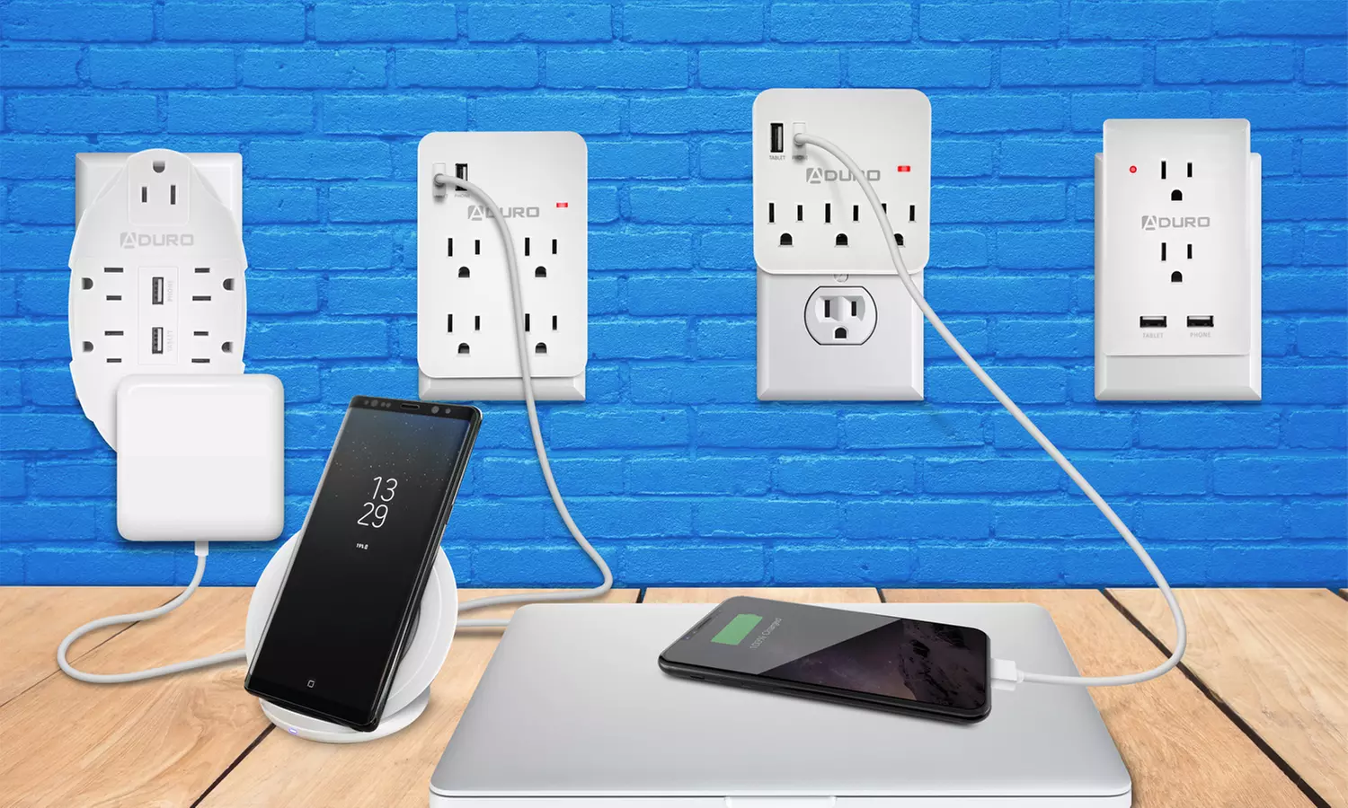 Aduro 2-, 3-, 4-, or 6-Outlet Surge Protector with Dual USB Ports - Primary Image