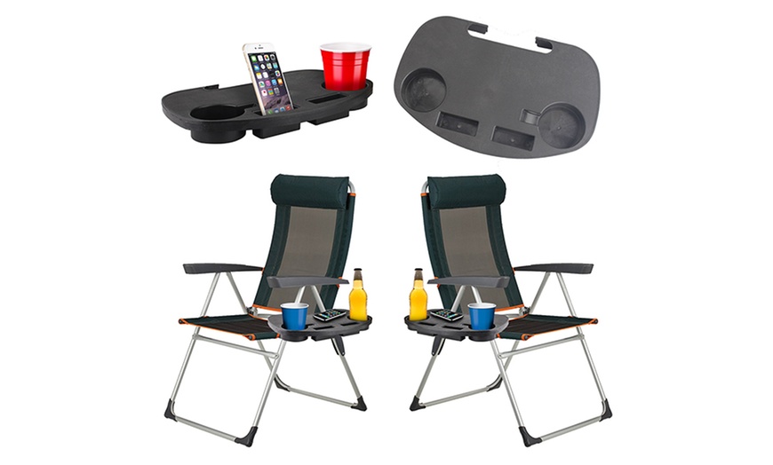 Image 2: Clip-On Camping Chair Side Table