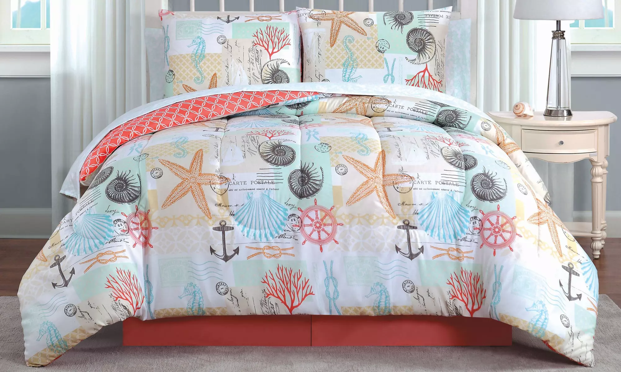 Coastal Print Quilt or Bed-in-a-Bag Sets (Multiple Options Available) - Primary Image