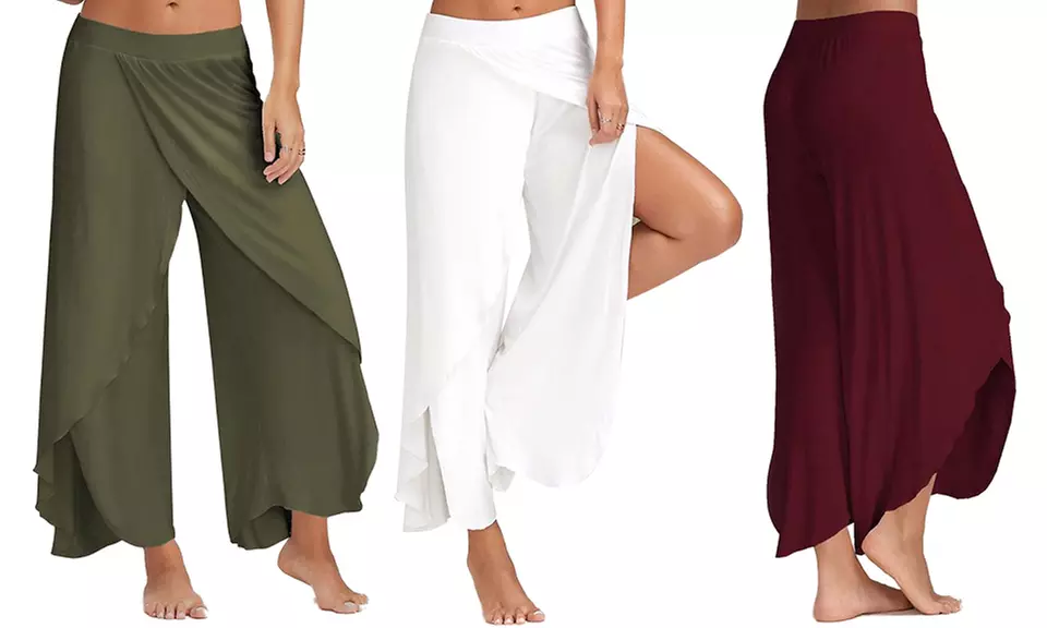 Pantalon femme léger ouvert sur les côtés, yoga - Primary Image