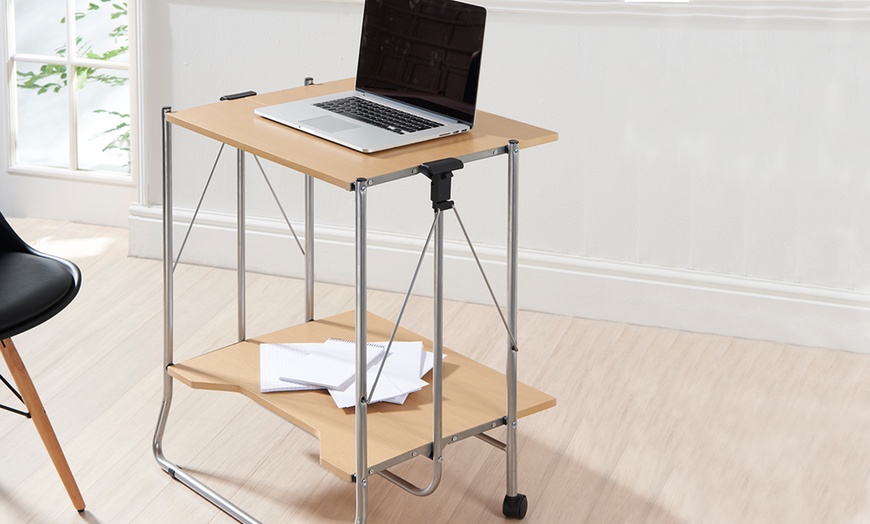 Image 1: Fold-Away Computer Desk