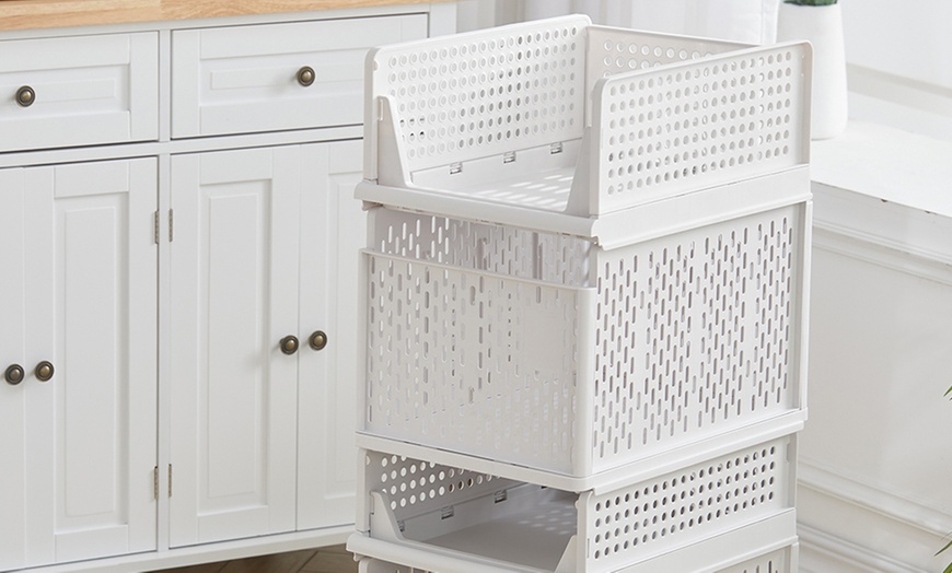 Image 3: Foldable Storage Basket Drawer