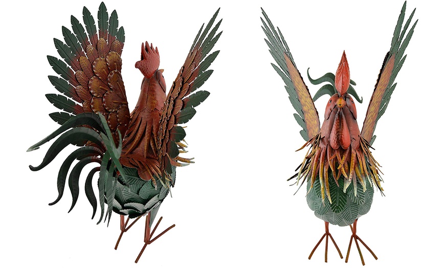 Image 2: Metal Cockerel Garden Ornament