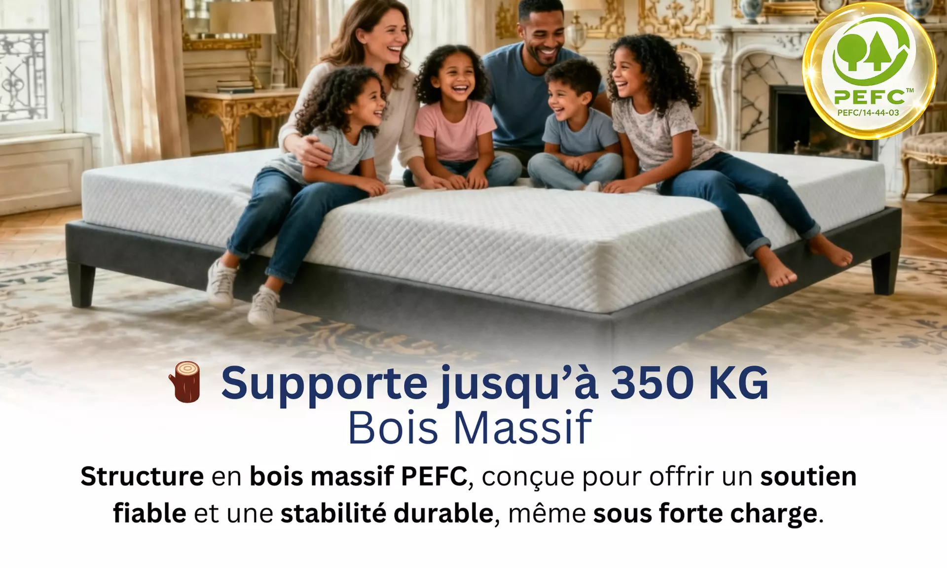 Ensemble sommier à lattes dynamiques et matelas à mémoire de forme