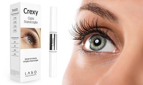 1 o 2 confezioni di siero per la crescita di ciglia e sopracciglia Crexy gel Labo da 8 ml