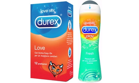 Fino a 144 preservativi Love Durex disponibili con gel lubrificante Fresh da 50 ml opzionale