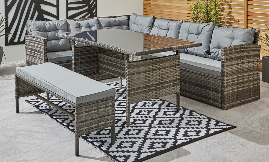 Image 11: Rattan-Effect Outdoor Set with Cover