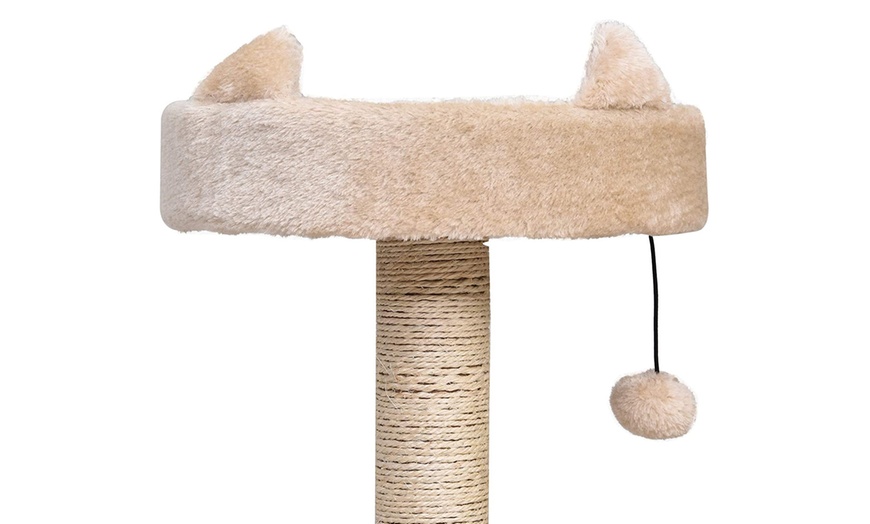 Image 9: Pawhut Three-Tiered Cat Tree