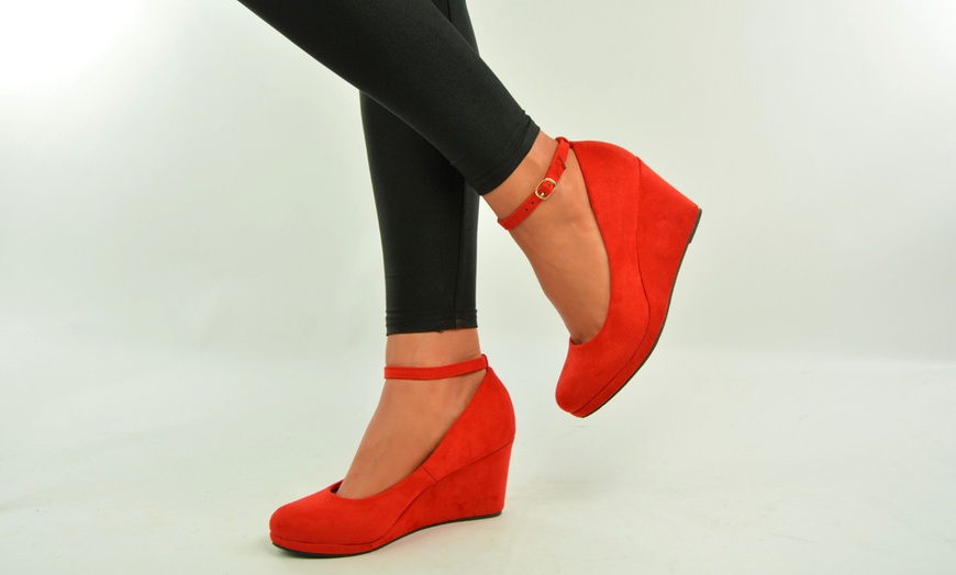 Image 11: Women's Ankle Strap Wedges