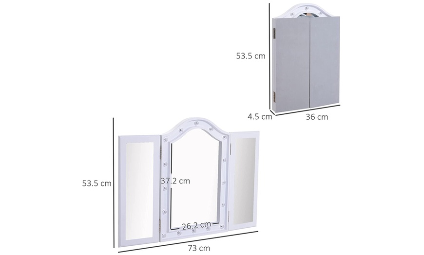 Image 6: Homcom Tri-Fold Vanity Mirror