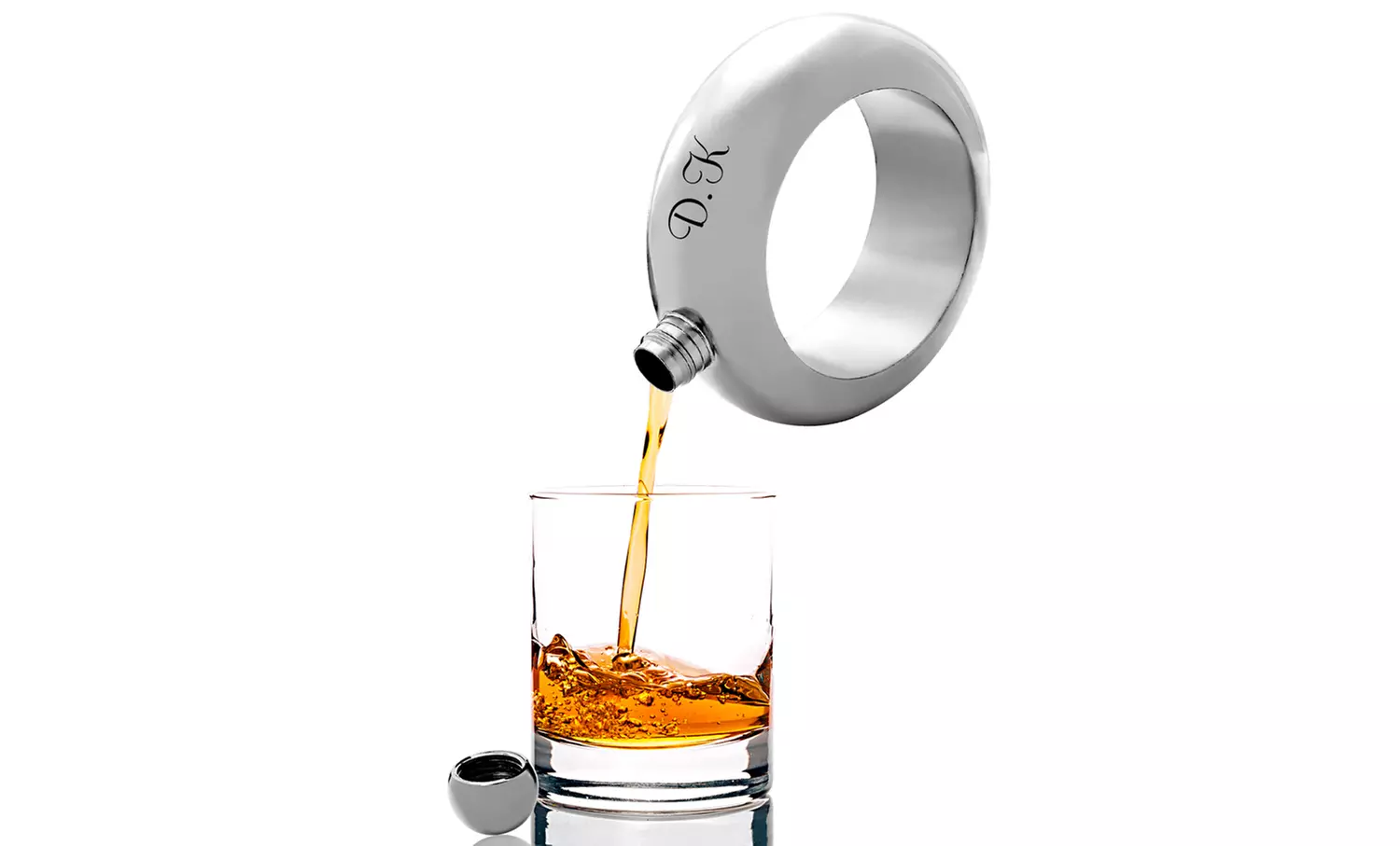 Personalized Silver or Rose Gold Bangle Flask with Initials from MonogramHub ( 63% Off)   - Primary Image