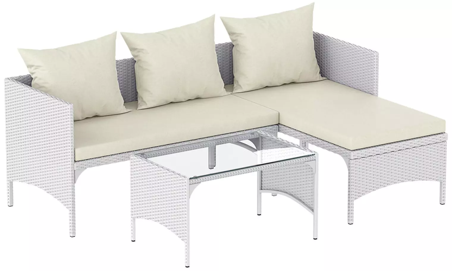 Three Piece Outdoor Furniture Set With Table