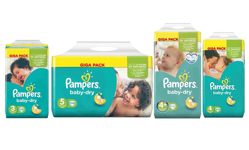 Image 1: Two Pampers Baby Dry Giga Packs