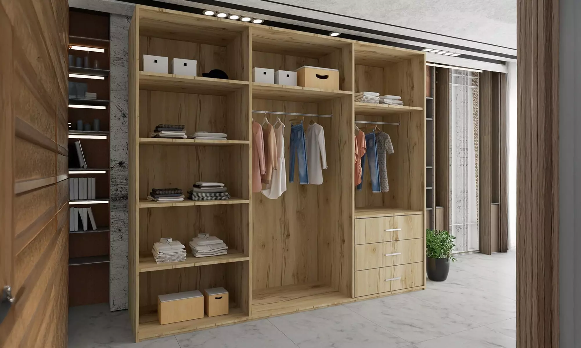 Roni Sliding Mirror Door Wardrobe