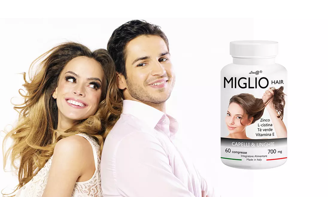 Fino a 360 compresse di integratore Miglio Hair Line@ per rinforzare i capelli - Primary Image