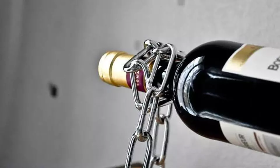 Lot de 2 portes-bouteille en forme de chaîne en métal - Second Medium