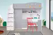 Lit mezzanine combiné Kiddy pour enfant, avec penderie et bureau intégrés, matelas en option. Livraison gratuite - Second Medium