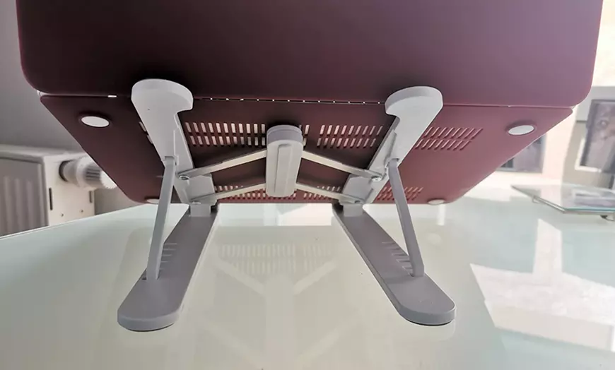 Image 3: 1 of 2 verstelbare en opvouwbare laptopstandaards