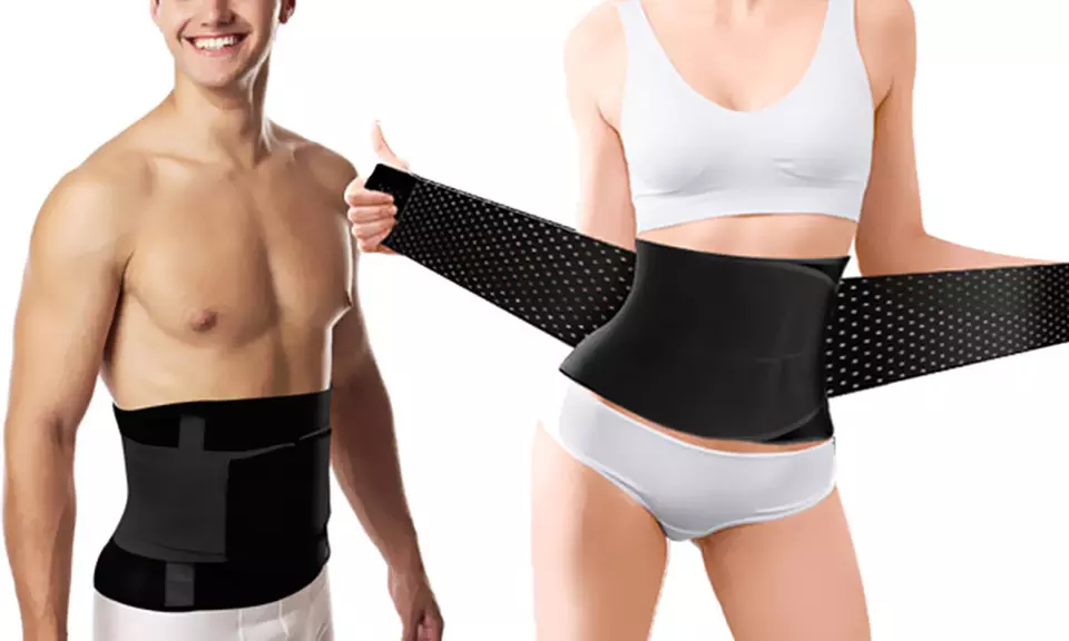 Silhouette atmungsaktiver formender Gürtel mit Doppelkompressionssystem in Schwarz oder Grau - Primary Image