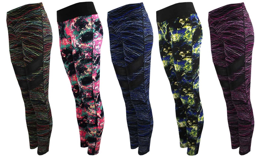 Image 1: High-Waisted Printed Leggings