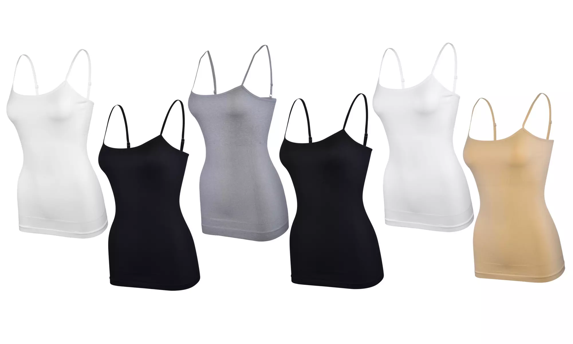Donna L'oren Women's Seamless Spaghetti Strap Tank Tops (2- or 4-Pack) - Primary Image