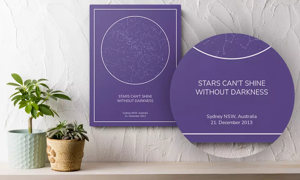 One or Two personalised Star Map from Photo Gifts