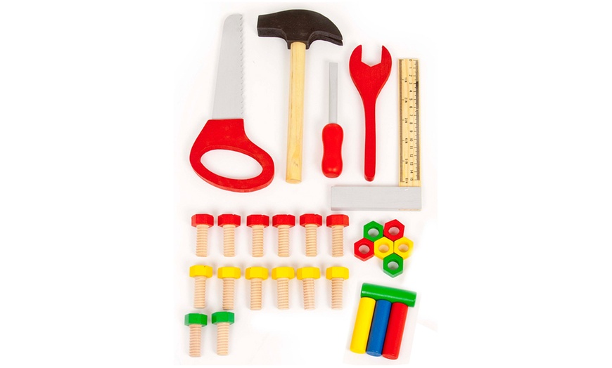 Image 2: Kids' Wooden Work Bench Play Set