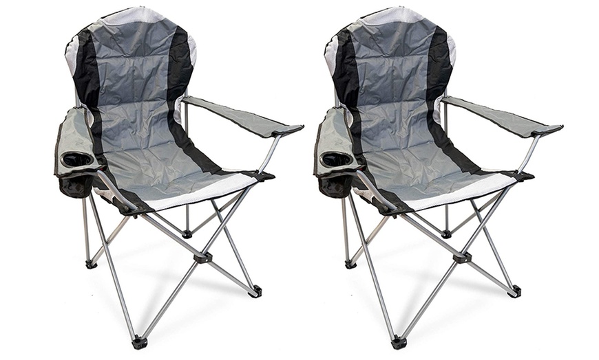 Image 5: Folding Camping Chairs Padded with Cup Holder