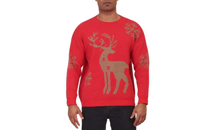 Image 8: Unisex Festive Snowflake and Tree Knitted Christmas Jumper