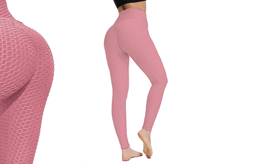 Image 3: Honeycomb Textured Gym Leggings