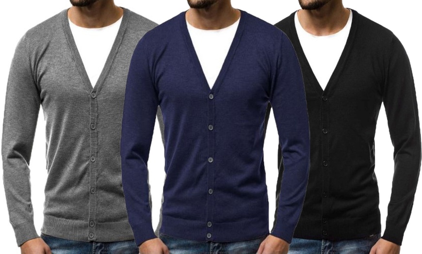 Image 1: Men's Smart Casual Cardigan