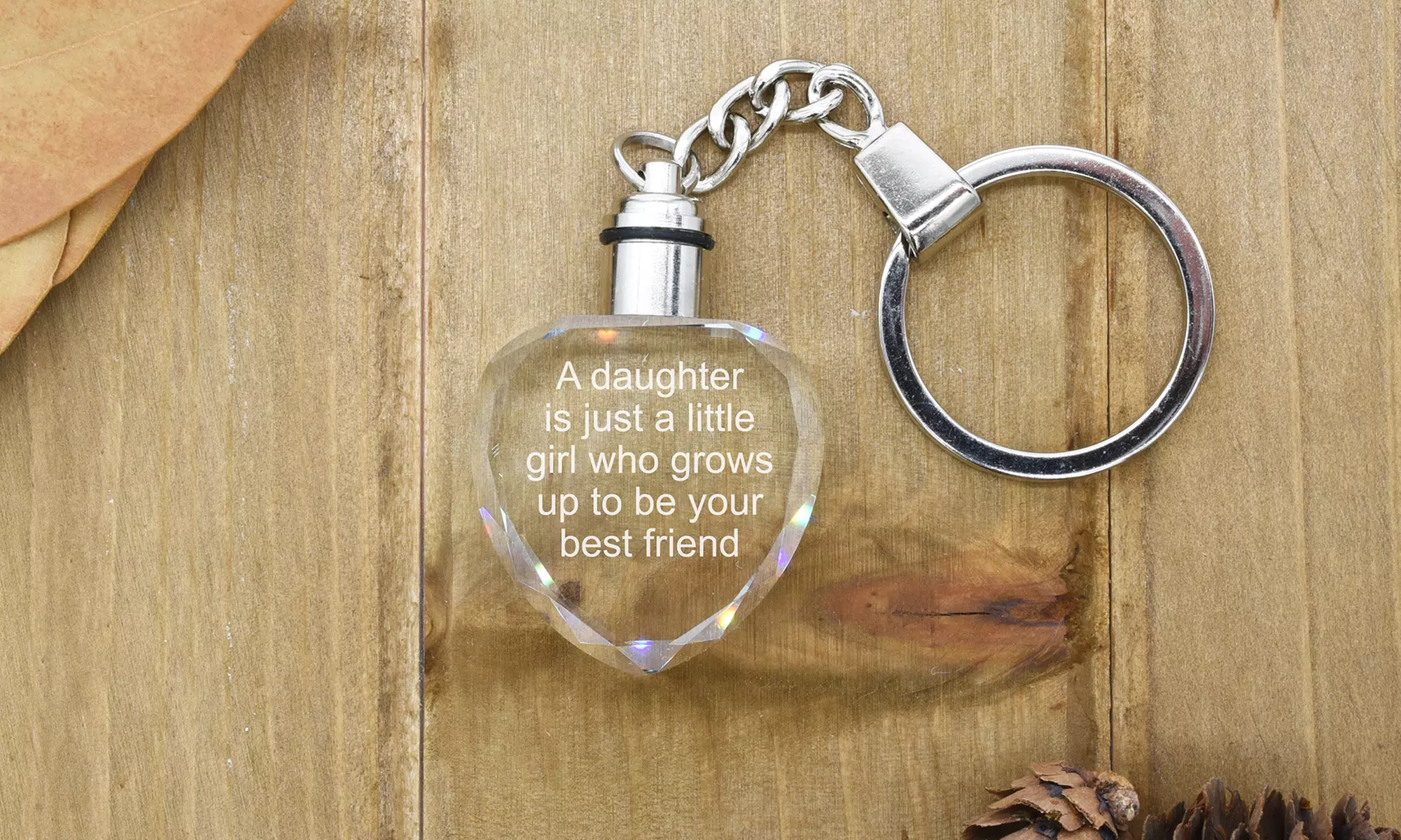 Heart Light Up Inspirational Quote Keychains by Pink Box - Primary Image
