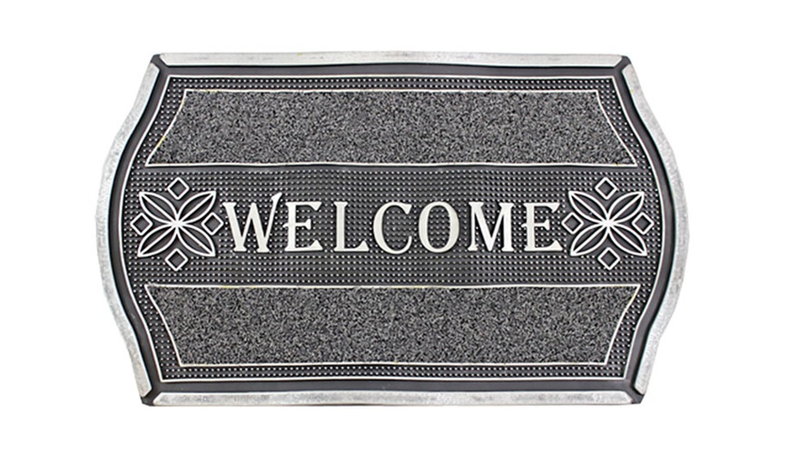 Image 4: Welcome Slogan Metallic Doormat