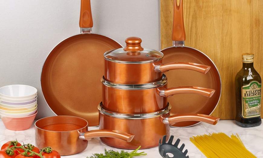 Image 1: Six-Piece Copper Cookware Set