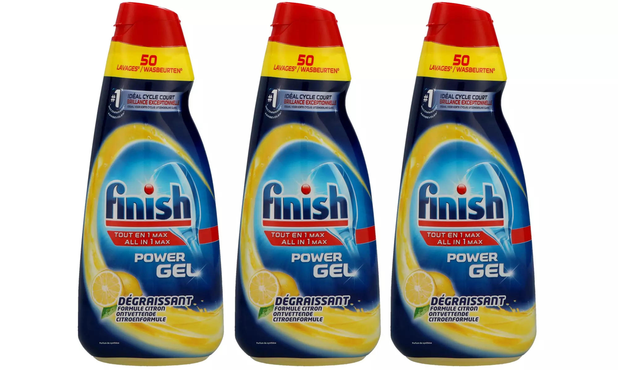 3 ou 5 Gels de lave-vaisselle 1 L citron Finish - Primary Image