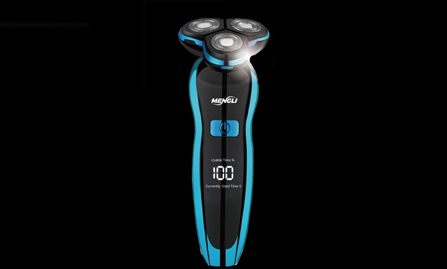 Image 2: One or Two Wet and Dry Wireless Electric Shavers in Blue and Silver