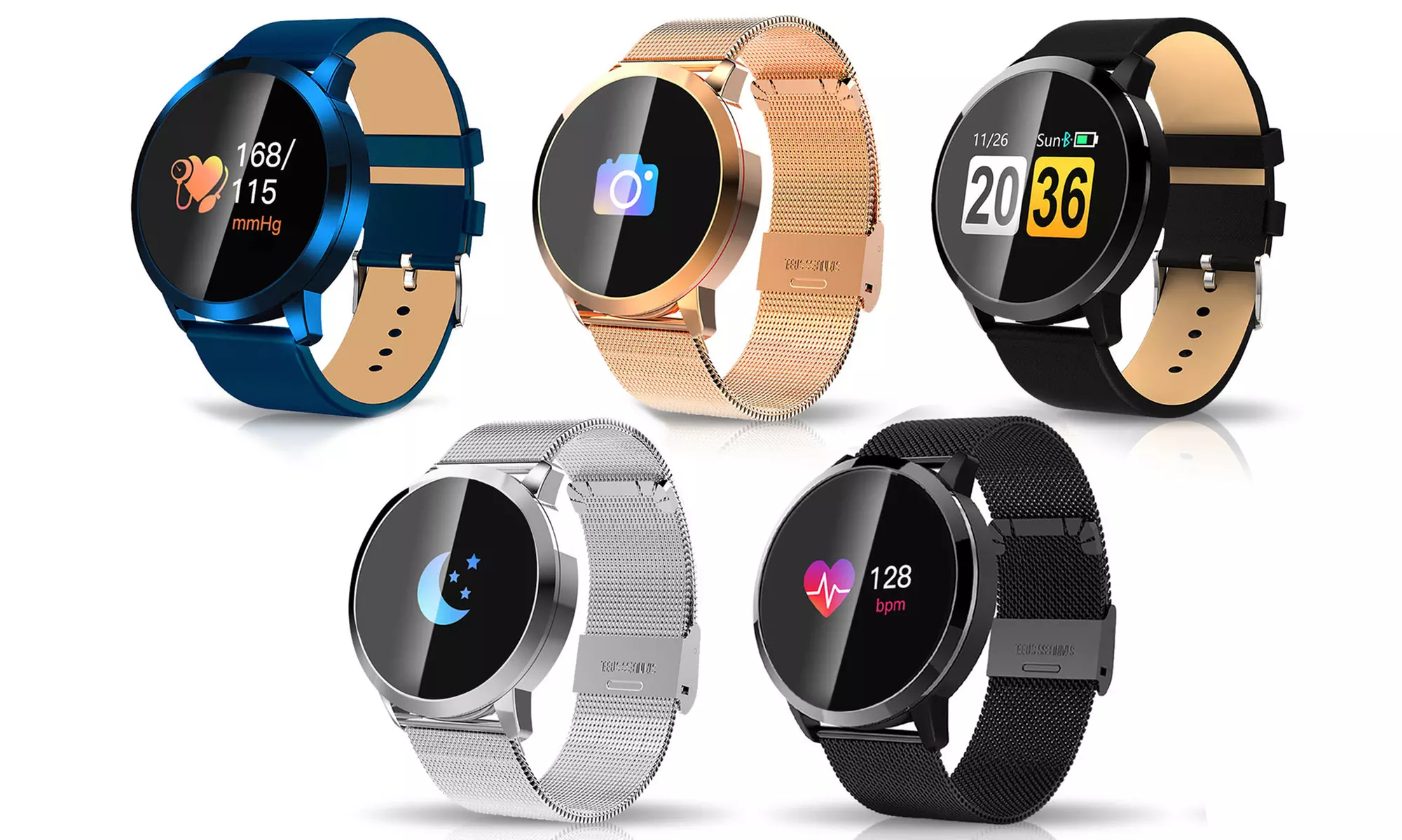 Q8A Touchscreen Sportuhr wahlweise mit Leder- oder Metallarmband inkl. Versand - Primary Image