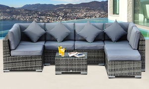 Outsunny Eight-Piece Rattan-Effect Set