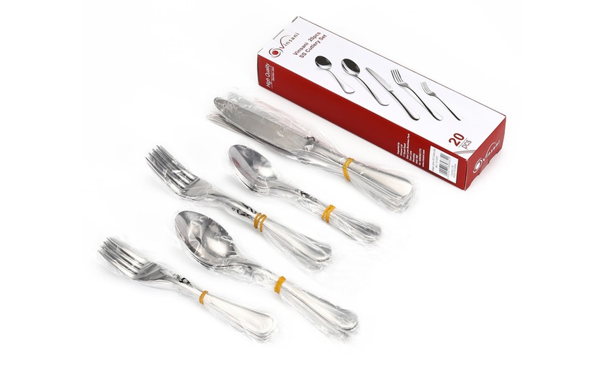 Image 2: 20- or 24-Piece Stainless Steel Cutlery Set