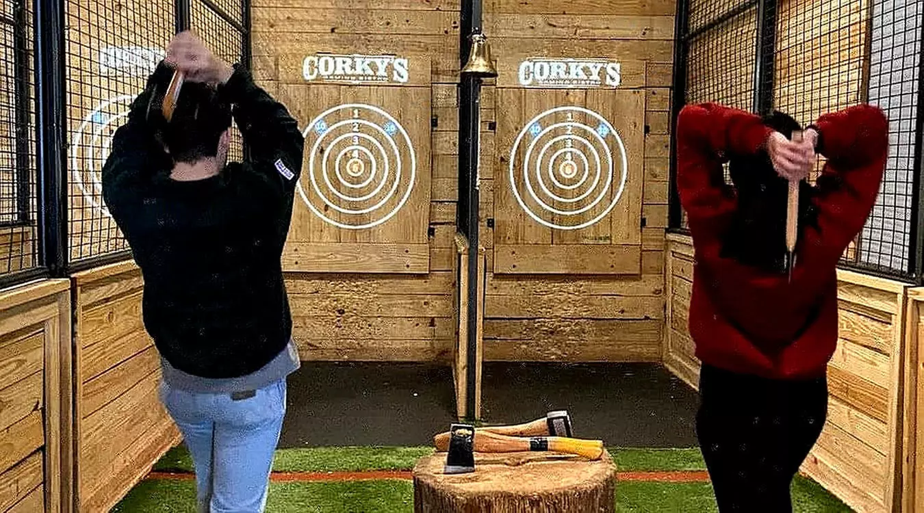 Axe Throwing & Krazy Darts at Corky's Gaming Bistro