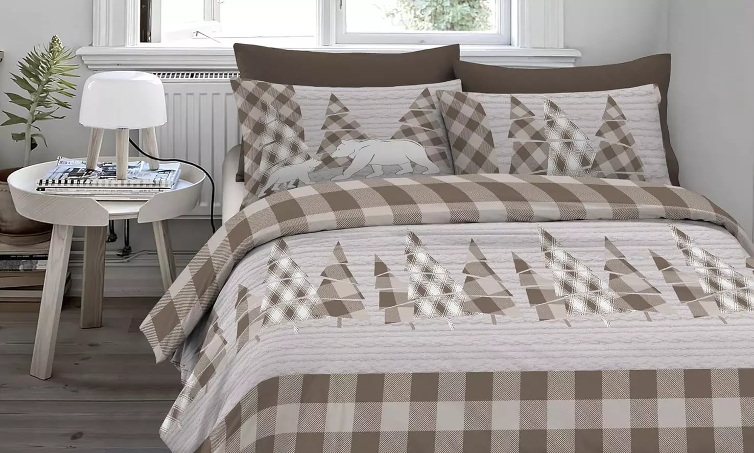 Flanell-Bettwäsche-Set mit winterlichem Motiv