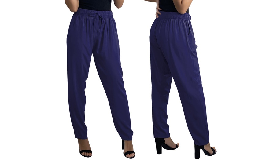 Image 7: Women's Plain Cotton Pocket Trousers