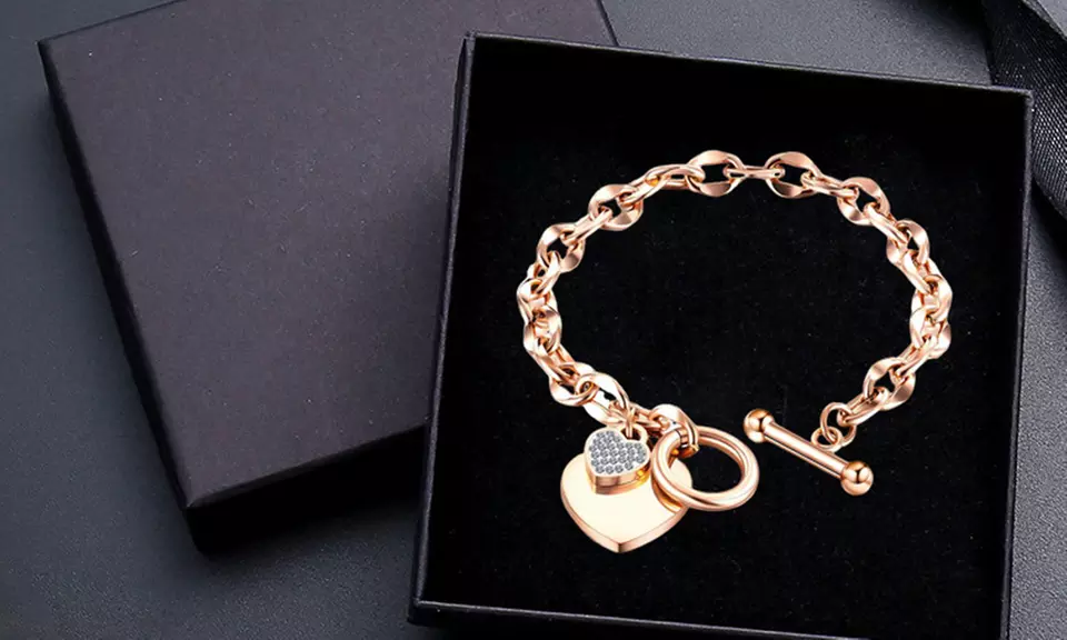 Heart Toggle Bracelets from Swarovski and Gift Box Presented