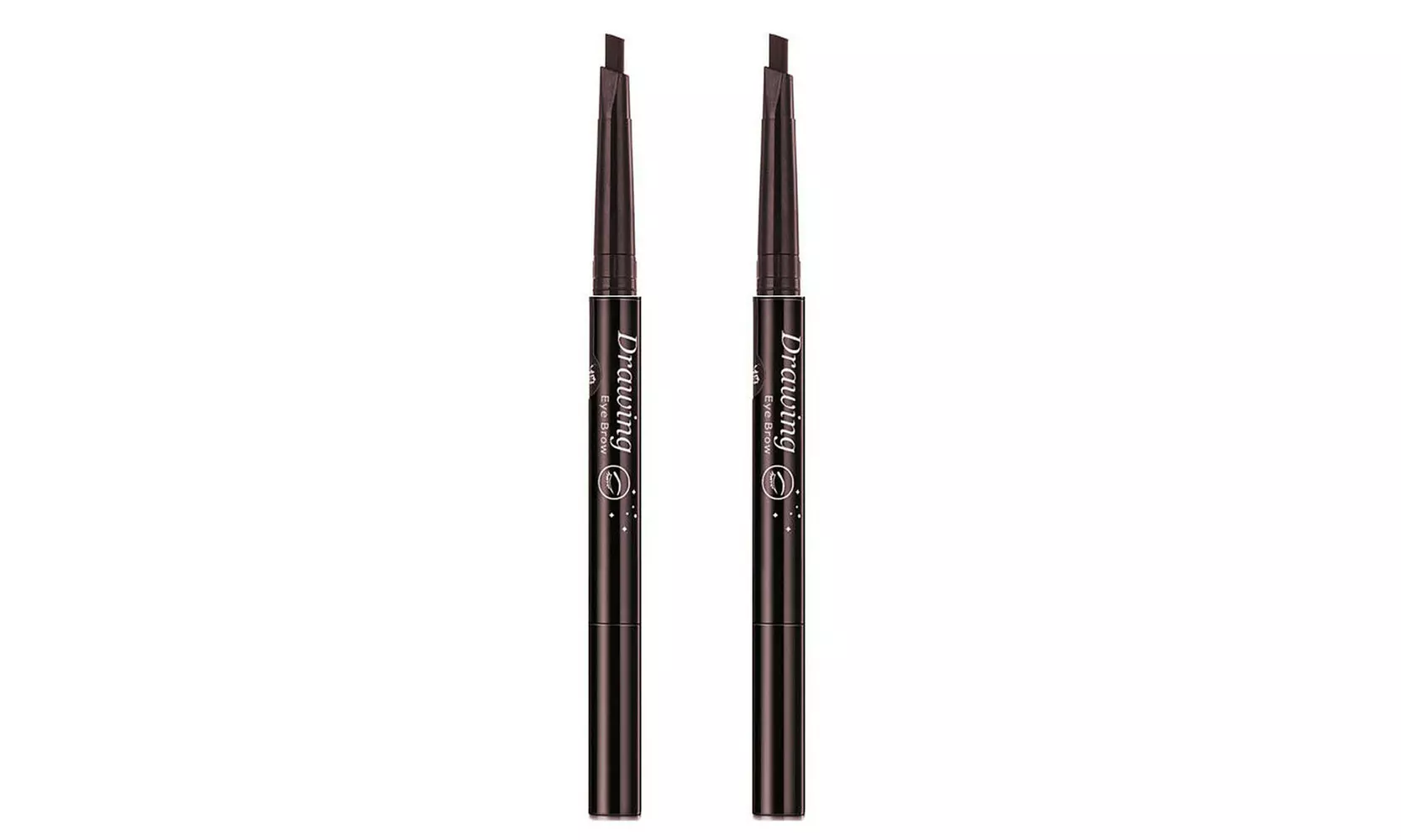 2 Pack Eyebrow Pencil Retractable Slant Tip with Brush Double-end Waterproof