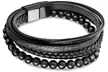 Men's Leather Bracelet with Magnetic Clasp by Akor - Second Medium