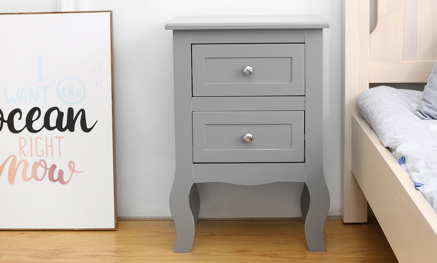 Image 1: Two-Drawer Bedside Table