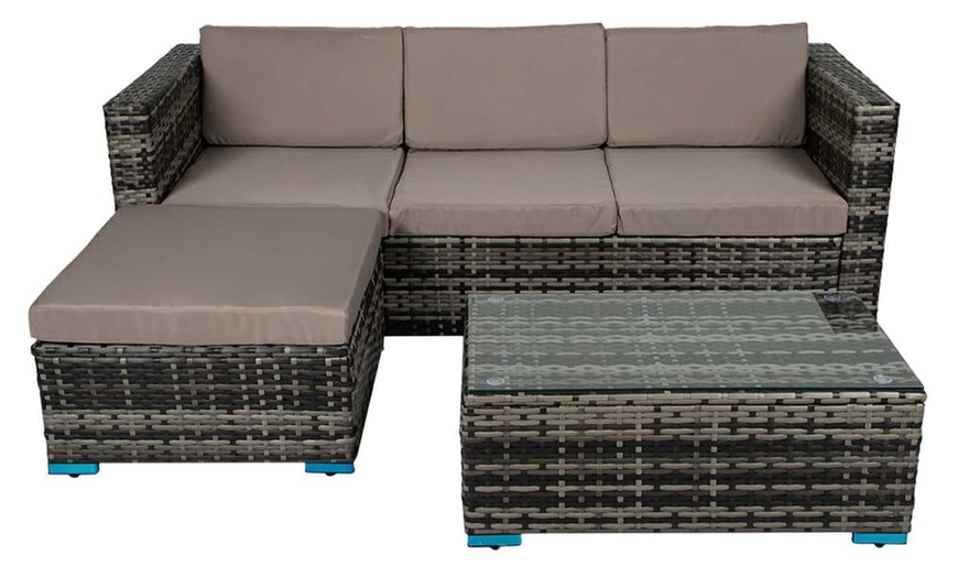 Image 2: Four-Seater Rattan Sofa Set